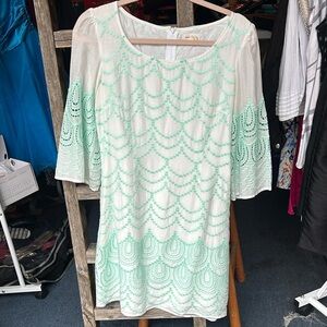 Meadow Rue Light Green Patterned Dress